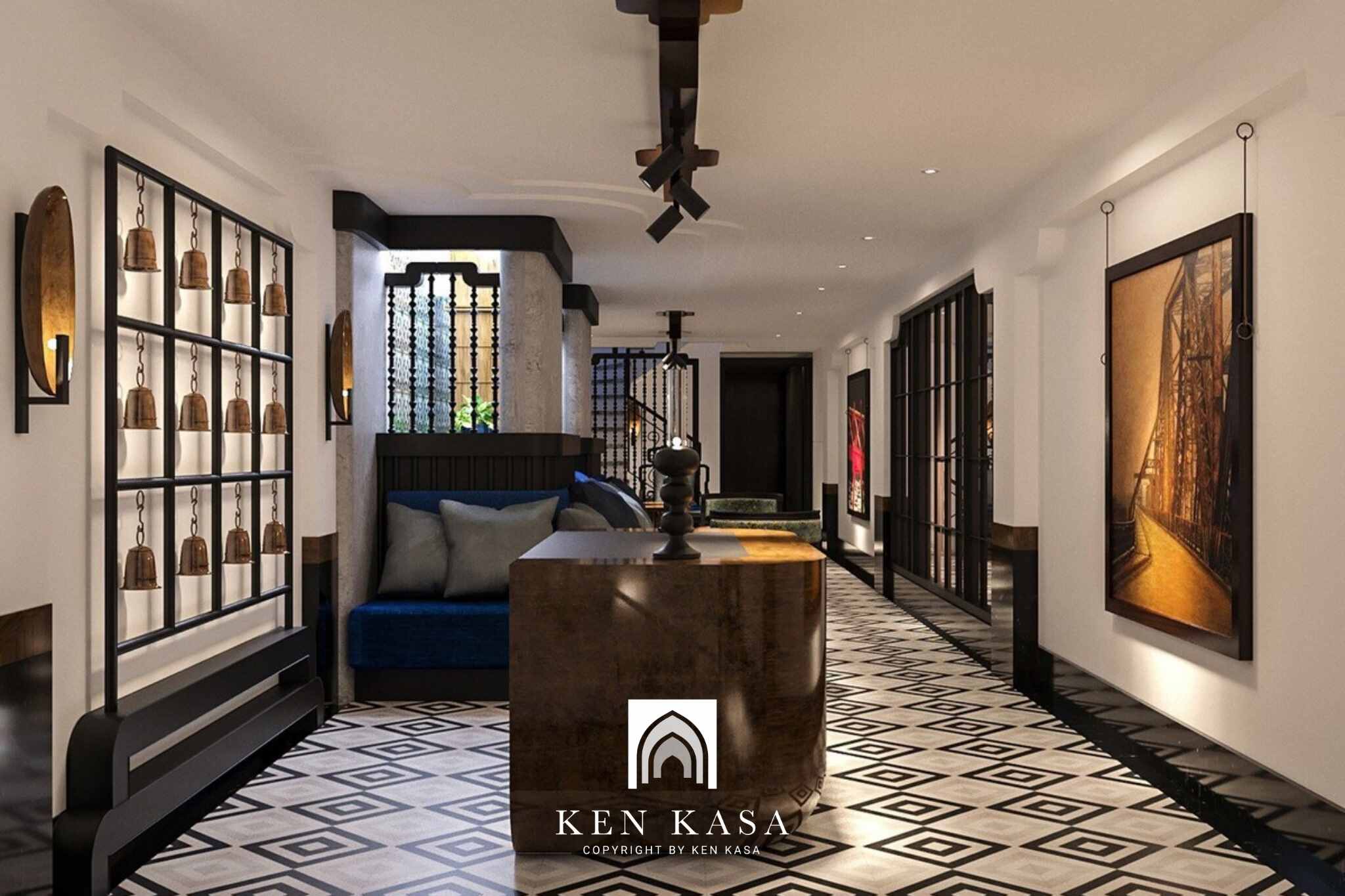 Quầy lễ tân sang trọng tại Carillon Boutique Hanoi Hotel 